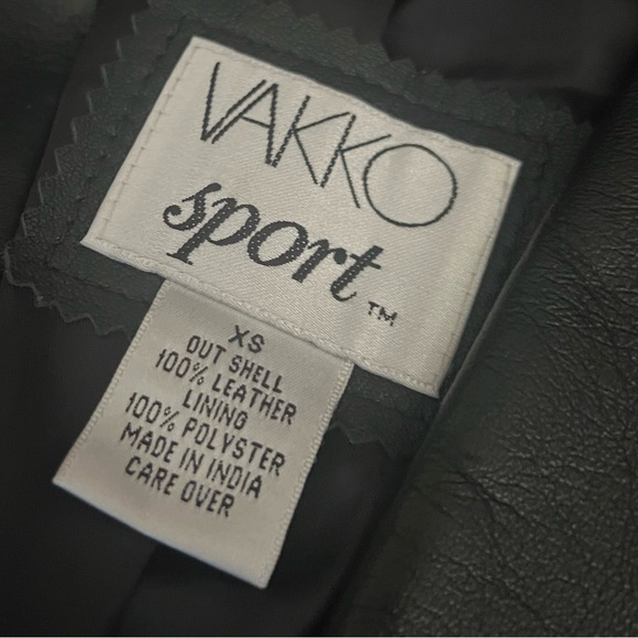 Vakko Sport Black 100% Leather Blazer Jacket XS - Picture 9 of 12